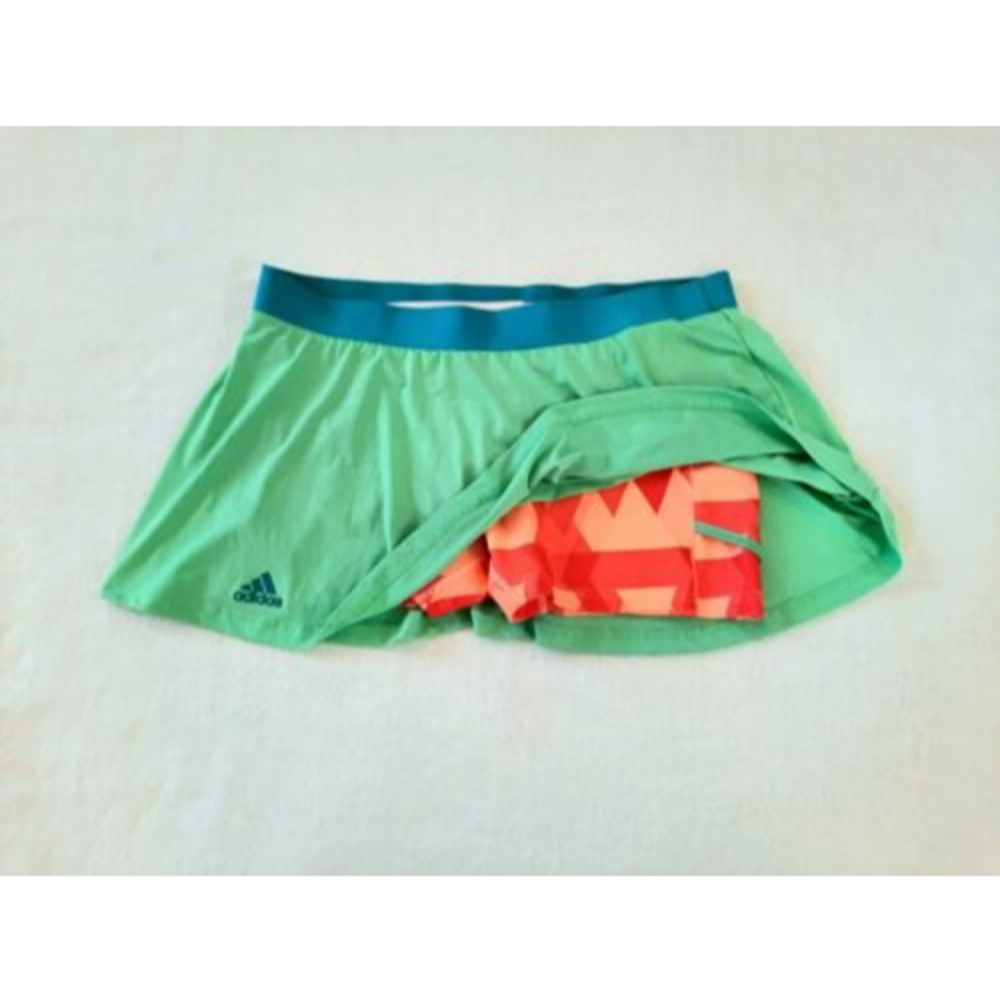ADIDAS CLIMALITE Tennis Womens Skort Mint Skirt w/ Built in Spandex Shorts XL